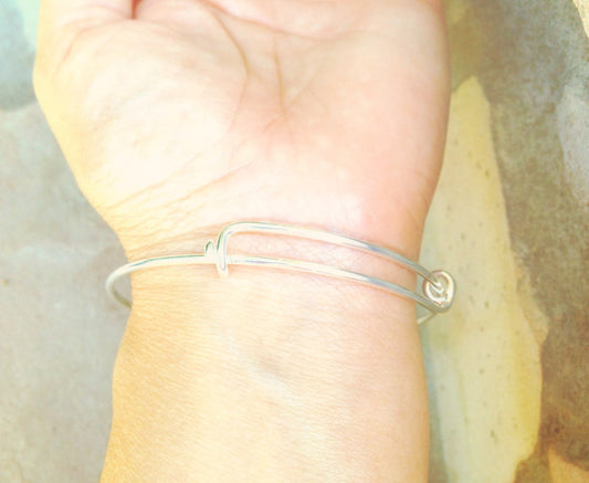 Personalized Bangle Bracelet, Angel Wing Bracelet, Initial Bracelet - Natashaaloha, jewelry, bracelets, necklace, keychains, fishing lures, gifts for men, charms, personalized, 