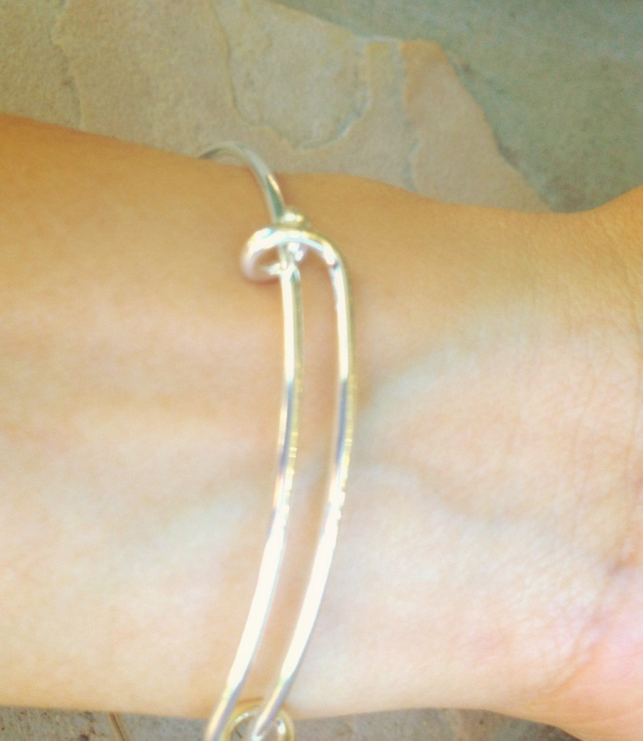 The Love Between A Father And Daughter Bangle Bracelet, Father Daughter Jewelry Gifts - Natashaaloha, jewelry, bracelets, necklace, keychains, fishing lures, gifts for men, charms, personalized, 