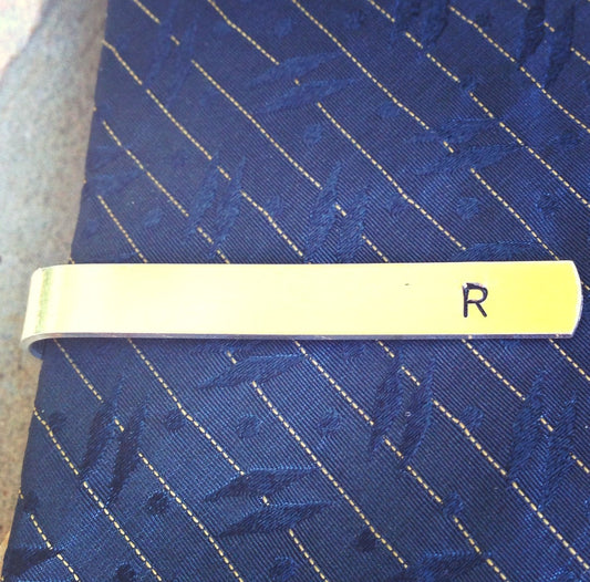 Tie Bar, Boyfriend Gift,Personalized Tie Bar,Groomsmen Gifts, Hand Stamped Tie Bars, natashaaloha - Natashaaloha, jewelry, bracelets, necklace, keychains, fishing lures, gifts for men, charms, personalized, 