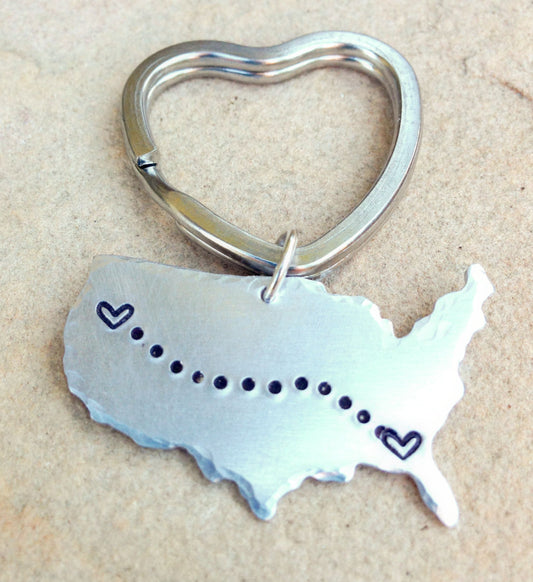 United States Keychain, Personalized Couples Keychains - Natashaaloha, jewelry, bracelets, necklace, keychains, fishing lures, gifts for men, charms, personalized, 