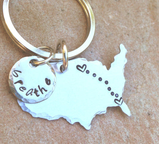 Personalized United States Keychain - Natashaaloha, jewelry, bracelets, necklace, keychains, fishing lures, gifts for men, charms, personalized,