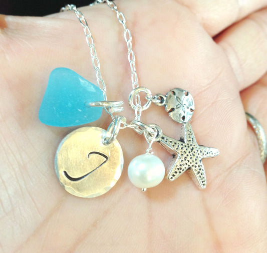 Hawaiian Jewelry, Ocean Necklace, Beach Necklace, Sea Glass Necklace, Custom Necklace, Personalized Hawaiian Necklace, natashaaloha - Natashaaloha, jewelry, bracelets, necklace, keychains, fishing lures, gifts for men, charms, personalized, 