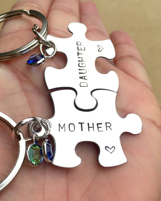 Mother Daughter Keychain,Mother Daughter Gifts, Mothers Day Gifts, Puzzle Keychains, Personalized Keychains, Natashaaloha - Natashaaloha, jewelry, bracelets, necklace, keychains, fishing lures, gifts for men, charms, personalized,
