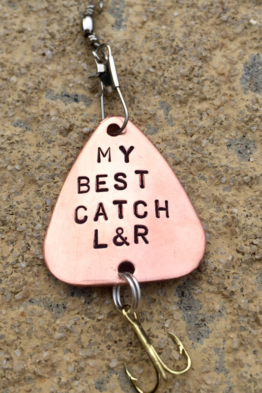 Fishing Lure,Boyfriend Gift, Personalized Fishing Lure, Hand Stamped Fishing Lure,Custom Lures, Father Gift - Natashaaloha, jewelry, bracelets, necklace, keychains, fishing lures, gifts for men, charms, personalized,