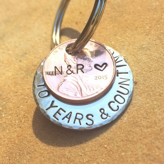 Personalized 5 years and Counting Keychain - Natashaaloha, jewelry, bracelets, necklace, keychains, fishing lures, gifts for men, charms, personalized, 