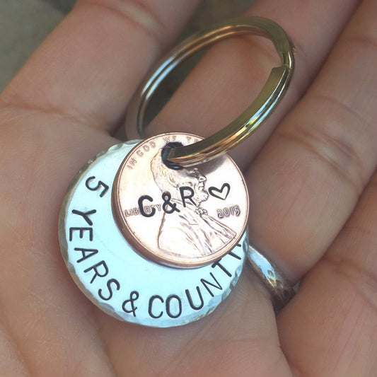 Personalized 1 Year And Counting Keychain - Natashaaloha, jewelry, bracelets, necklace, keychains, fishing lures, gifts for men, charms, personalized, 