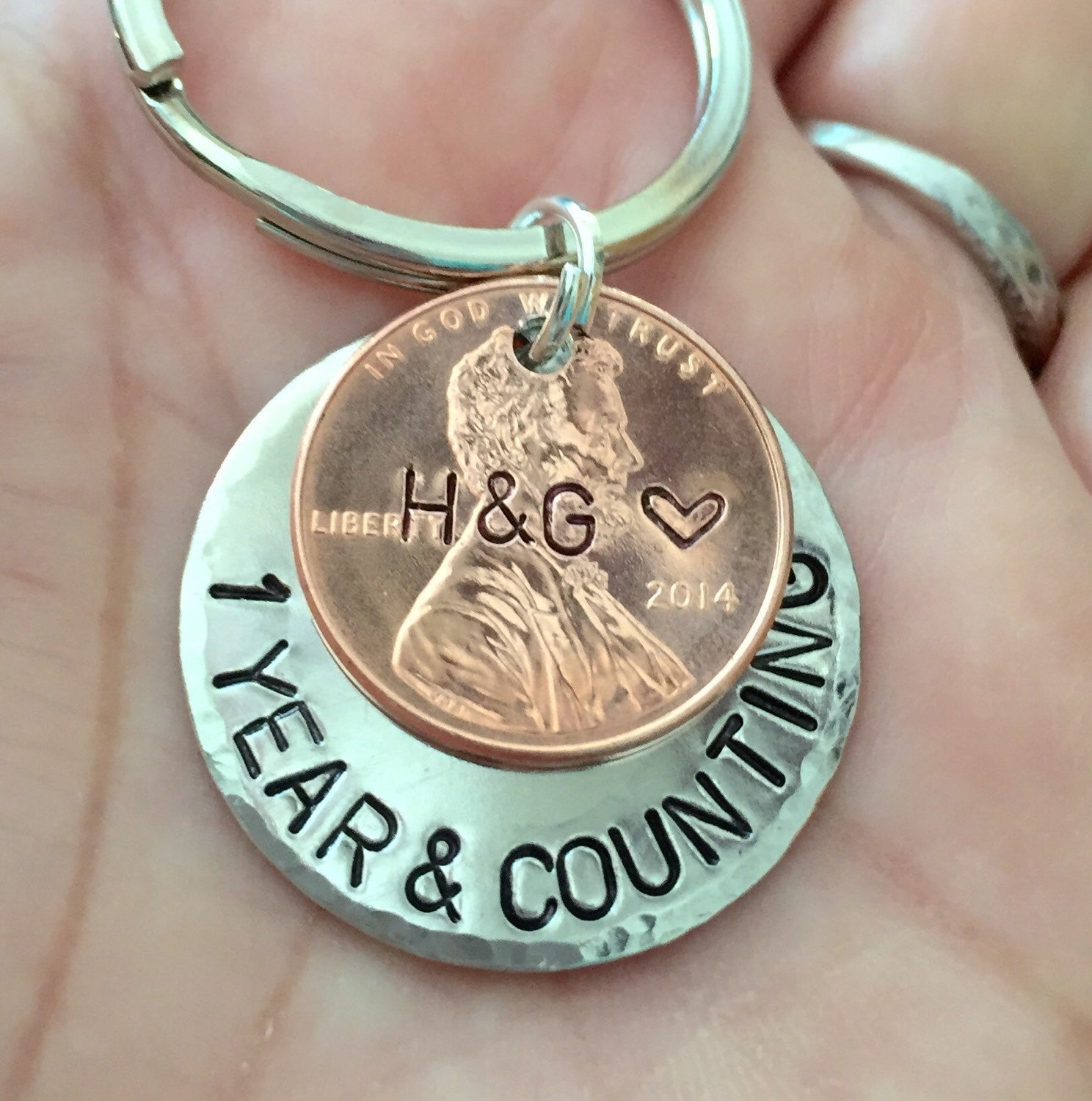 Personalized 1 Year And Counting Keychain - Natashaaloha, jewelry, bracelets, necklace, keychains, fishing lures, gifts for men, charms, personalized, 