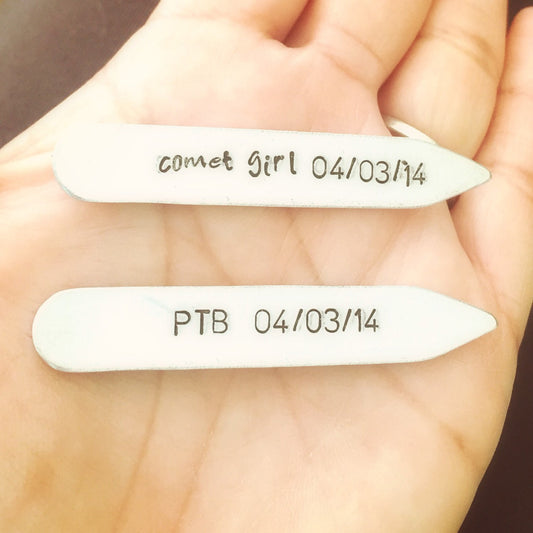 Personalized Collar Stay, Gifts For Men - Natashaaloha, jewelry, bracelets, necklace, keychains, fishing lures, gifts for men, charms, personalized,