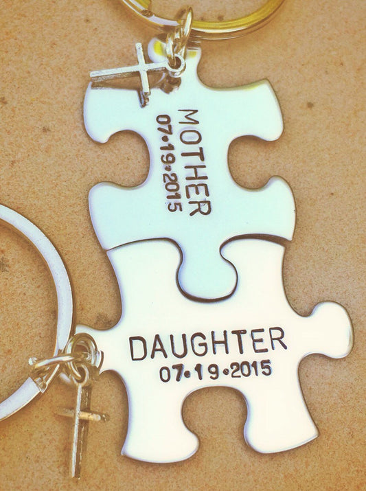 Mother Daughter Gifts-, Mother Daughter Keychain-, Mother's Day Gift -, Personalized Keychains-, natashaaloha - Natashaaloha, jewelry, bracelets, necklace, keychains, fishing lures, gifts for men, charms, personalized,