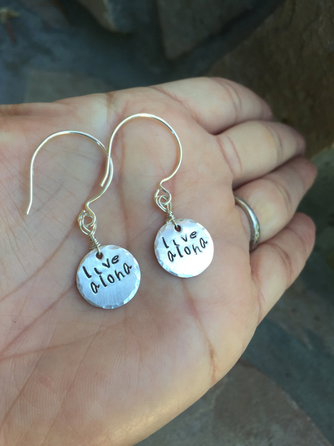 Live Aloha Earrings, Hawaiian Jewelry, Hawaiian Earrings, Natashaaloha - Natashaaloha, jewelry, bracelets, necklace, keychains, fishing lures, gifts for men, charms, personalized, 