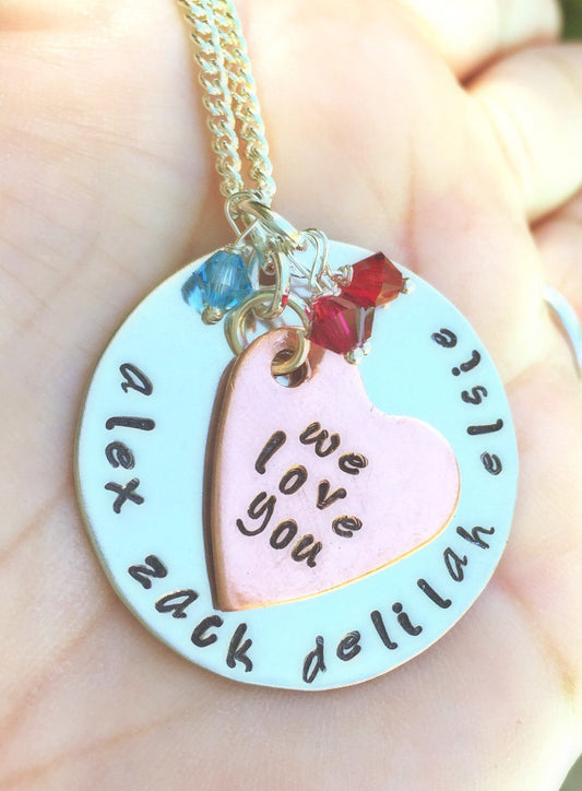 Personalized Mom Necklace, Personalized Grandma Necklace - Natashaaloha, jewelry, bracelets, necklace, keychains, fishing lures, gifts for men, charms, personalized, 