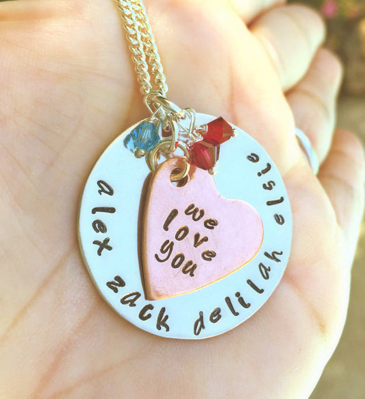 Personalized Mom Necklace, Personalized Grandma Necklace - Natashaaloha, jewelry, bracelets, necklace, keychains, fishing lures, gifts for men, charms, personalized, 