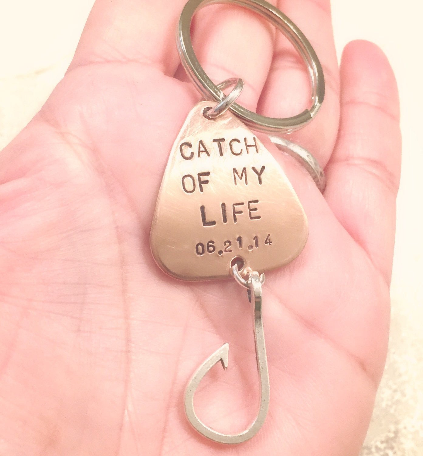 Happy Father's Day, Fishing Lure Keychain, For Him, Boyfriend Gift, Personalized Fishing Lure, Hand Stamped Fishing Lure,natashaaloha - Natashaaloha, jewelry, bracelets, necklace, keychains, fishing lures, gifts for men, charms, personalized, 