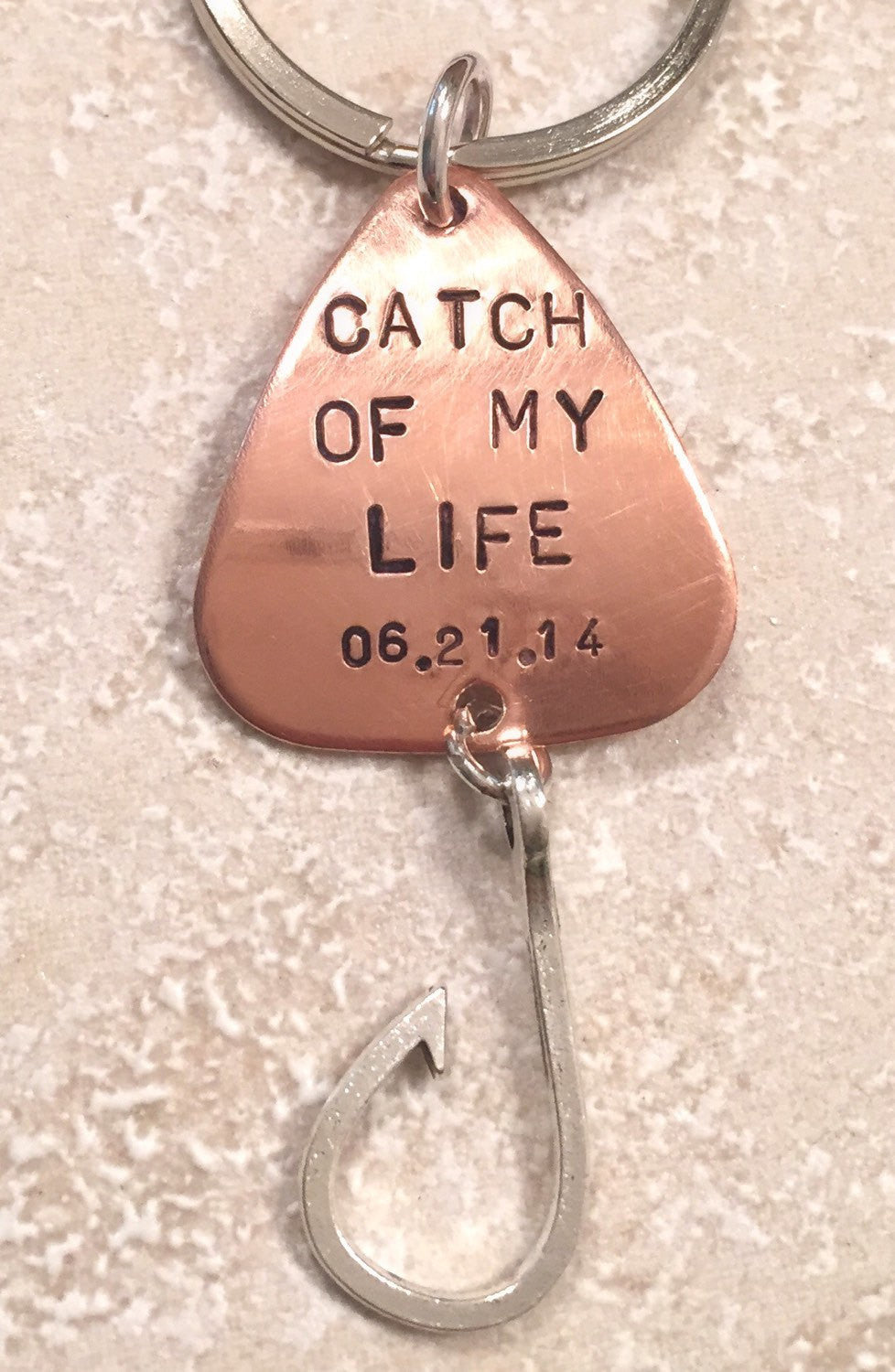 Happy Father's Day, Fishing Lure Keychain, For Him, Boyfriend Gift, Personalized Fishing Lure, Hand Stamped Fishing Lure,natashaaloha - Natashaaloha, jewelry, bracelets, necklace, keychains, fishing lures, gifts for men, charms, personalized, 