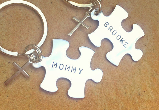 Mother Daughter Gifts,  Mother Daughter Keychain, Personalized Keychains, Valentine Gifts, natashaaloha - Natashaaloha, jewelry, bracelets, necklace, keychains, fishing lures, gifts for men, charms, personalized, 