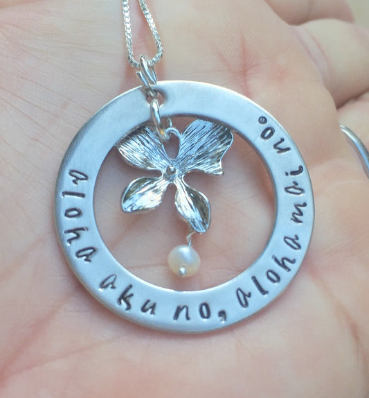 Hawaiian Necklace, Aloha aku no aloha mai no, Christmas gifts Mom - Natashaaloha, jewelry, bracelets, necklace, keychains, fishing lures, gifts for men, charms, personalized,