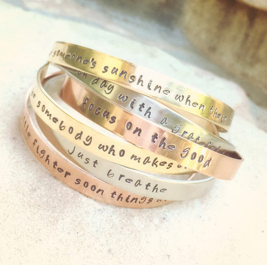 Positve Word Jewelry, Inspirational Jewelry, Inspirational Bracelet, Positive Bracelet, Personalized Cuffs, Personalized Bracelet - Natashaaloha, jewelry, bracelets, necklace, keychains, fishing lures, gifts for men, charms, personalized, 