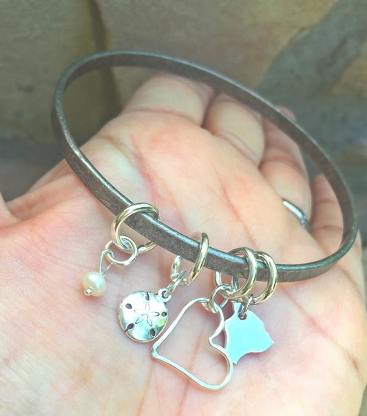 Hawaiian Bangle, Hawaiian Jewelry, Personalized Bangle Bracelets , Beach Bangle, Island Bangle, Hawaii Jewelry, natashaaloha - Natashaaloha, jewelry, bracelets, necklace, keychains, fishing lures, gifts for men, charms, personalized, 
