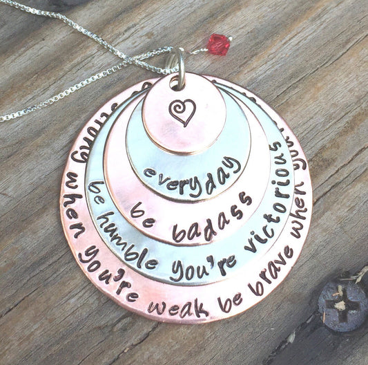Cancer Necklace Be Badass Everyday - Natashaaloha, jewelry, bracelets, necklace, keychains, fishing lures, gifts for men, charms, personalized,
