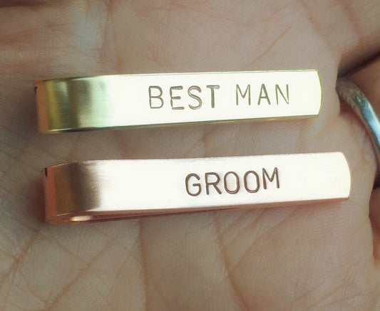 Tie Bar, Boyfriend Gift, Christmas Gift Dad, Personalized Tie Bar,Groomsmen Gifts, Hand Stamped Tie Bars, natashaaloha - Natashaaloha, jewelry, bracelets, necklace, keychains, fishing lures, gifts for men, charms, personalized,