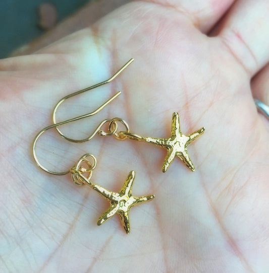 Starfish Earrings, Gold Starfish Earrings, Beach Earrings, Christmas Gifts Mom, Hawaiian Earrings, natashaaloha - Natashaaloha, jewelry, bracelets, necklace, keychains, fishing lures, gifts for men, charms, personalized, 