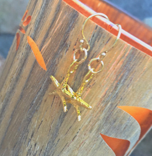 Starfish Earrings, Gold Starfish Earrings, Beach Earrings, Christmas Gifts Mom, Hawaiian Earrings, natashaaloha - Natashaaloha, jewelry, bracelets, necklace, keychains, fishing lures, gifts for men, charms, personalized,