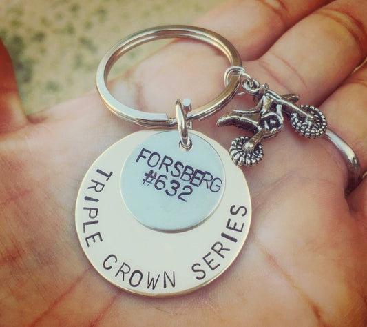 Motocross Keychain,MX Gift,Tiple Crown MX , Motocross Christmas Gift, MX Racer Gift, natashaaloha - Natashaaloha, jewelry, bracelets, necklace, keychains, fishing lures, gifts for men, charms, personalized, 