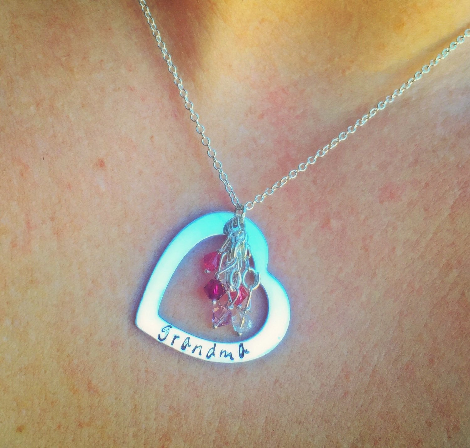 Personalized Sterling Heart Necklace - Natashaaloha, jewelry, bracelets, necklace, keychains, fishing lures, gifts for men, charms, personalized, 