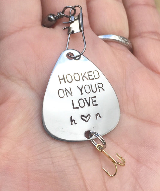 Fishing Lure,Fathers Day Gift, You Kick Bass, For Him, Boyfriend Gift, Personalized Fishing Lure, Hand Stamped Fishing Lure,natashaaloha - Natashaaloha, jewelry, bracelets, necklace, keychains, fishing lures, gifts for men, charms, personalized, 