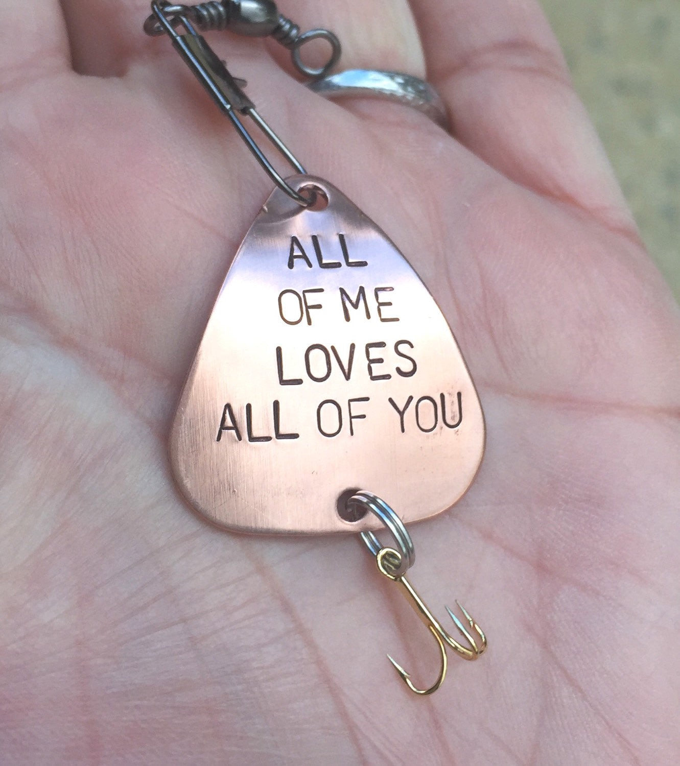 Fishing Lure,Fathers Day Gift, You Kick Bass, For Him, Boyfriend Gift, Personalized Fishing Lure, Hand Stamped Fishing Lure,natashaaloha - Natashaaloha, jewelry, bracelets, necklace, keychains, fishing lures, gifts for men, charms, personalized, 