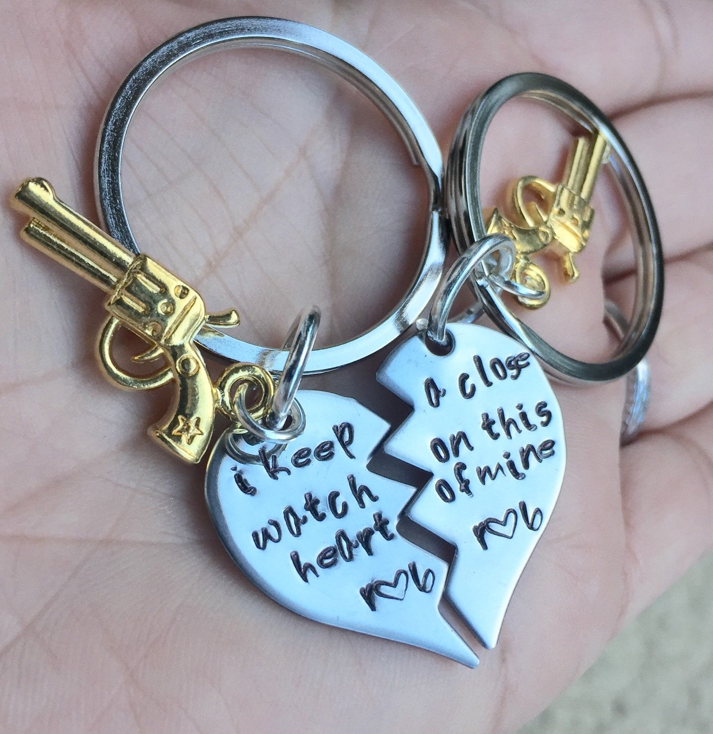 I Keep A Close Watch On This Heart Of Mine Keychain - Natashaaloha, jewelry, bracelets, necklace, keychains, fishing lures, gifts for men, charms, personalized, 