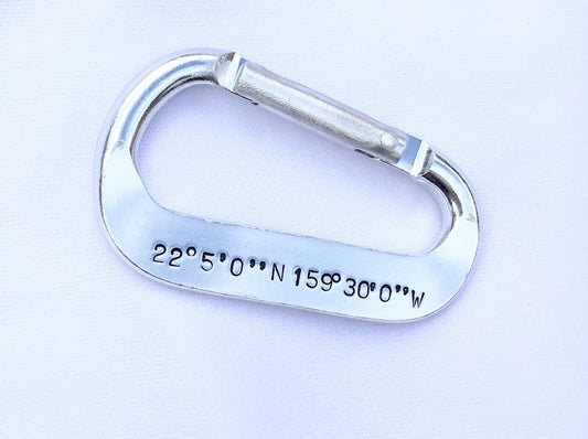 Personalized Carabiner, Featured in US Weekly, Boyfriend Gift, Fathers Day Gift, Coordinance Carabiner, natashaaloha - Natashaaloha, jewelry, bracelets, necklace, keychains, fishing lures, gifts for men, charms, personalized, 