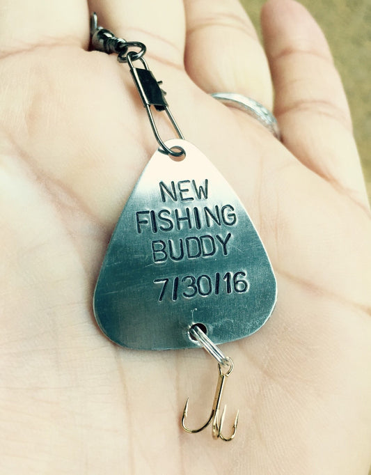 Fishing Lure, Daddys New Fishing Buddy Lure, Boyfriend Gift, Personalized Fishing Lure, natashaaloha, Boyfriend Gift, Valentine Men - Natashaaloha, jewelry, bracelets, necklace, keychains, fishing lures, gifts for men, charms, personalized,