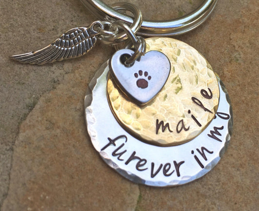 Furever in my heart, Pet Memorial, Furever in my heart Keychain, miss my pet, sympathy pet gift, natashaaloha - Natashaaloha, jewelry, bracelets, necklace, keychains, fishing lures, gifts for men, charms, personalized,