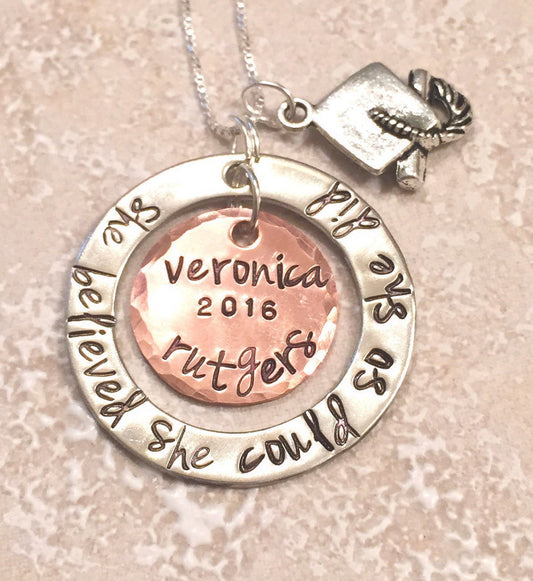 Personalized Graduation Necklace, High School Graduation Gift, College Graduation Gift, Graduation Necklace, natashaaloha - Natashaaloha, jewelry, bracelets, necklace, keychains, fishing lures, gifts for men, charms, personalized,