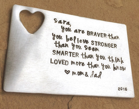 Graduation Gift Wallet Insert, Inspirational Gifts, Boyfriend Gift, Wallet Insert, High School Graduation , College Graduates - Natashaaloha, jewelry, bracelets, necklace, keychains, fishing lures, gifts for men, charms, personalized, 