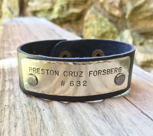 Personalized Motocross Leather Bracelet - Natashaaloha, jewelry, bracelets, necklace, keychains, fishing lures, gifts for men, charms, personalized,
