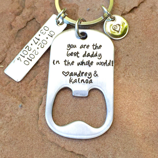 Best Daddy Keychain - Natashaaloha, jewelry, bracelets, necklace, keychains, fishing lures, gifts for men, charms, personalized,