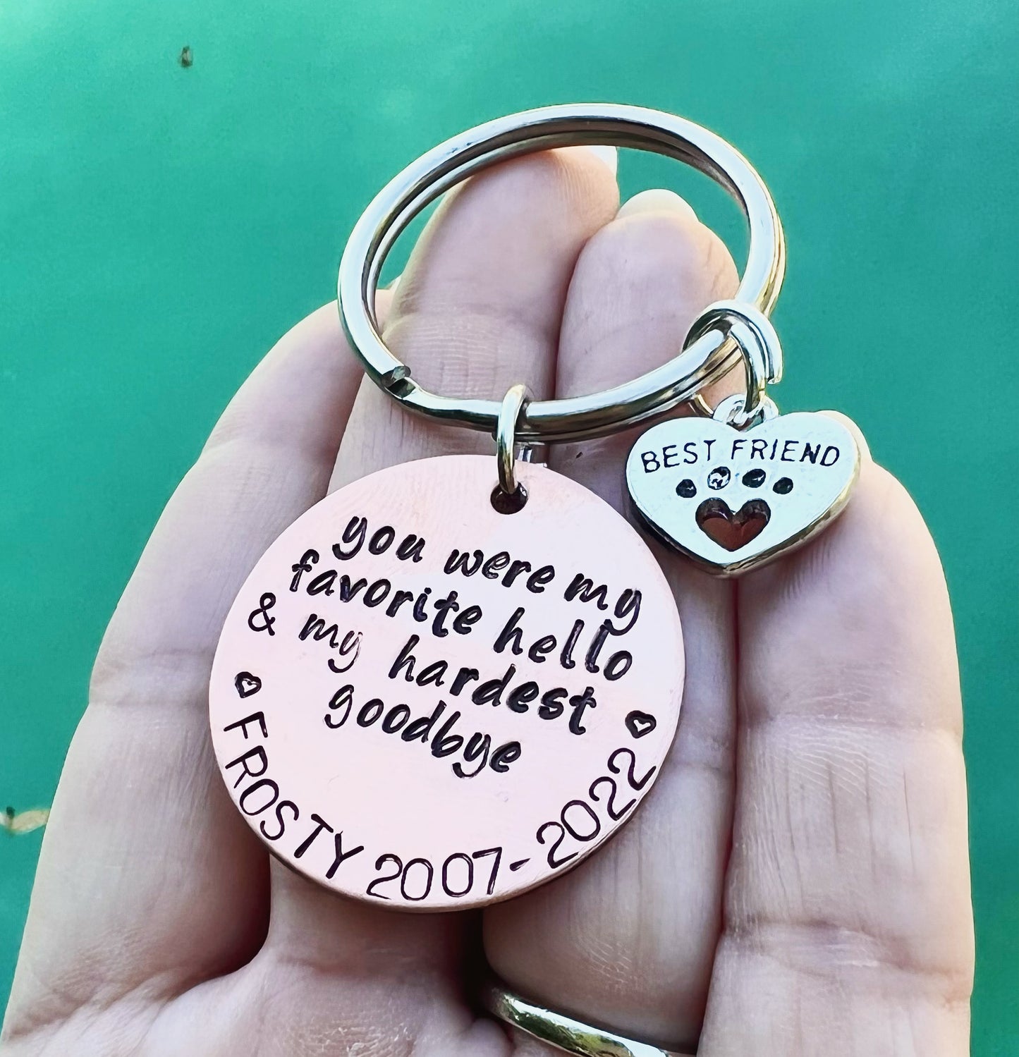 You were my favorite hello and my hardest goodbye, Loss of Pet - Natashaaloha, jewelry, bracelets, necklace, keychains, fishing lures, gifts for men, charms, personalized, 