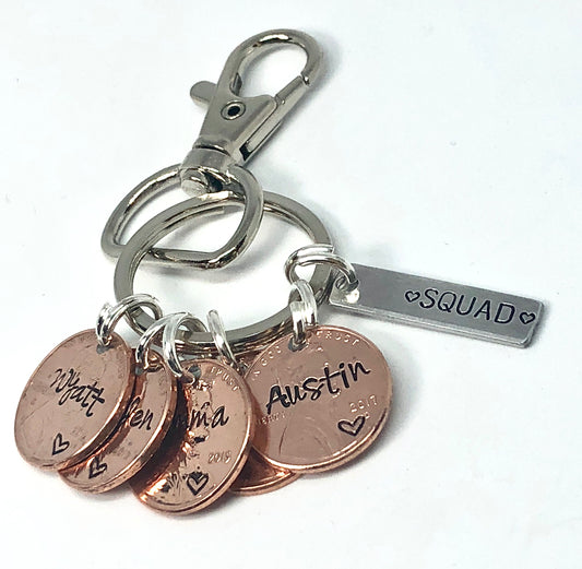 Mother’s Day Keychain, Penny Keychain, Personalized For Mom - Natashaaloha, jewelry, bracelets, necklace, keychains, fishing lures, gifts for men, charms, personalized,
