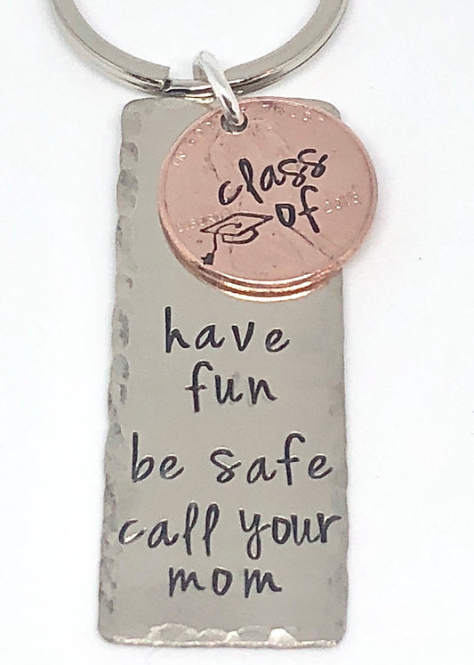 Graduation Gift, Personalized Graduation Keychain, Penny Keychain - Natashaaloha, jewelry, bracelets, necklace, keychains, fishing lures, gifts for men, charms, personalized,
