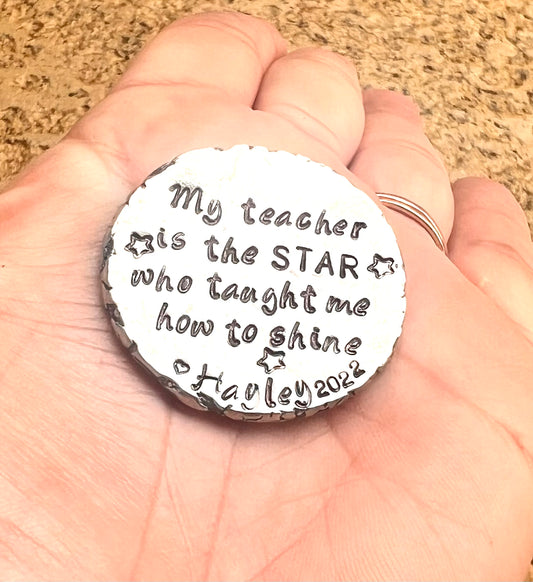 Teacher Gifts, Personalized Coin Teacher, Teacher Thank You, Christmas Gift For Teacher